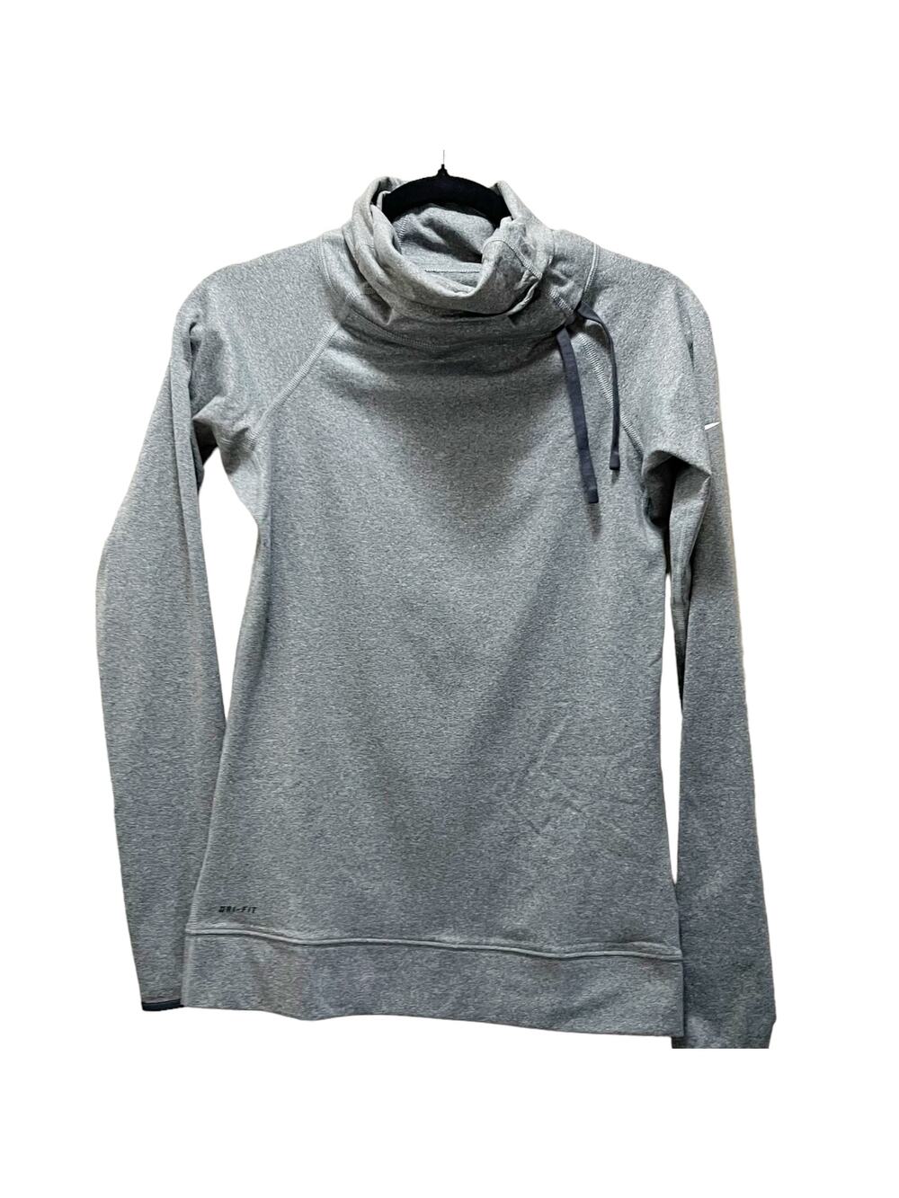 Nike Pro Athletic Top Long Sleeve Funnel Neck Heather Gray Pullover Sz S